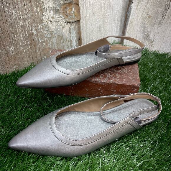 Free People Jules Point Wrap Flats Silver Women's 7.5 - Picture 1 of 9